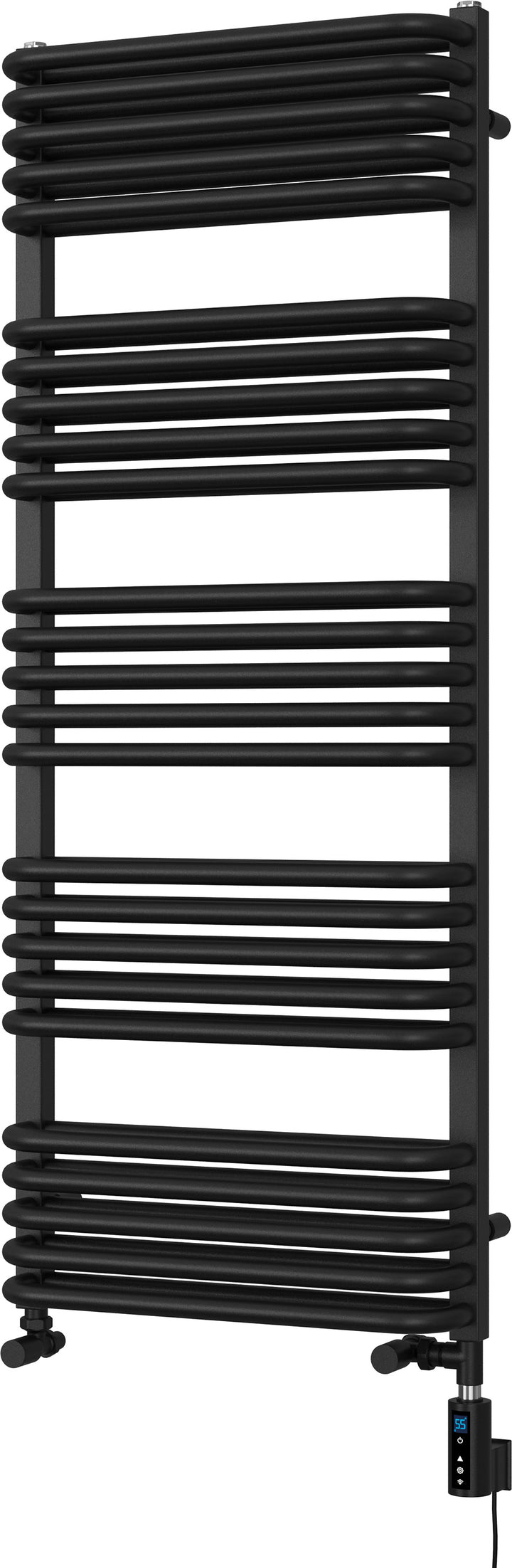 Crossmoor - Black Dual Fuel Towel Rail H1269mm x W500mm Thermostatic WIFI