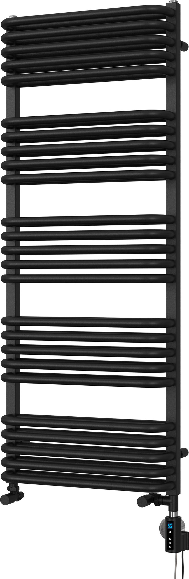 Crossmoor - Black Dual Fuel Towel Rail H1269mm x W500mm Thermostatic