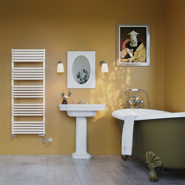 Crossmoor - White Dual Fuel Towel Rail H1269mm x W500mm Thermostatic