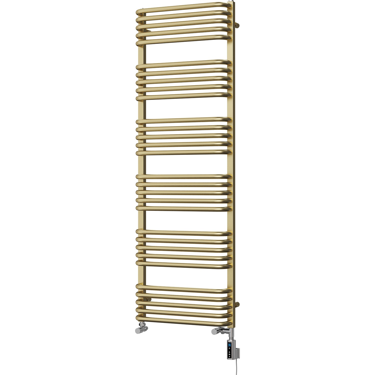 Crossmoor - Brushed Brass Dual Fuel Towel Rail H1533mm x W500mm Thermostatic WIFI