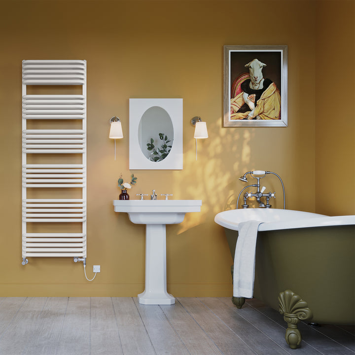 Crossmoor - White Dual Fuel Towel Rail H1533mm x W500mm Standard