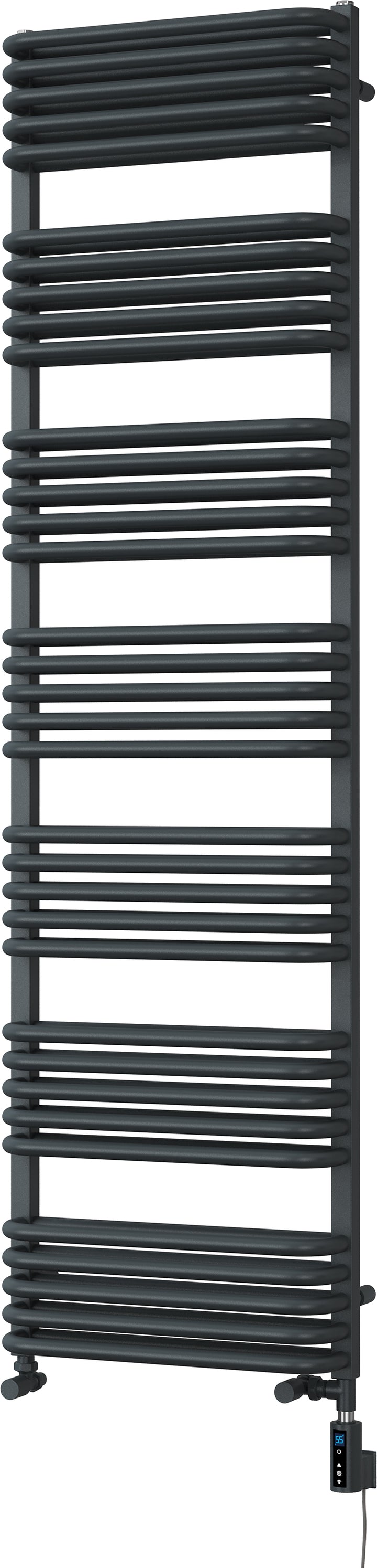Crossmoor - Anthracite Dual Fuel Towel Rail H1800mm x W500mm Thermostatic WIFI