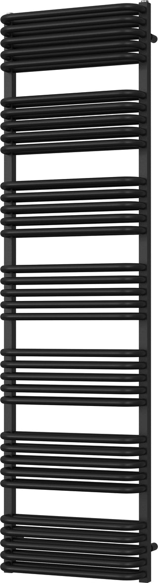 Crossmoor matt black towel radiator, 1800mm high x 500mm wide