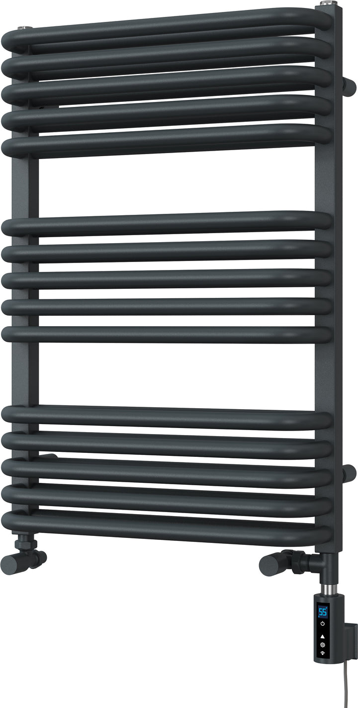 Crossmoor - Anthracite Dual Fuel Towel Rail H736mm x W500mm Thermostatic WIFI