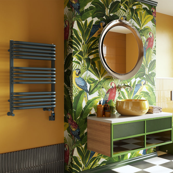 Crossmoor - Anthracite Dual Fuel Towel Rail H736mm x W500mm Thermostatic WIFI