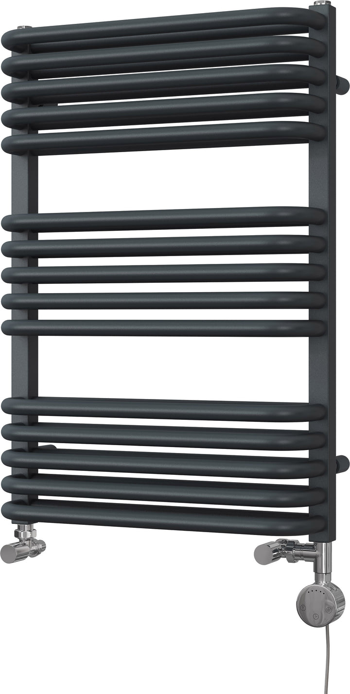 Crossmoor - Anthracite Dual Fuel Towel Rail H736mm x W500mm Thermostatic