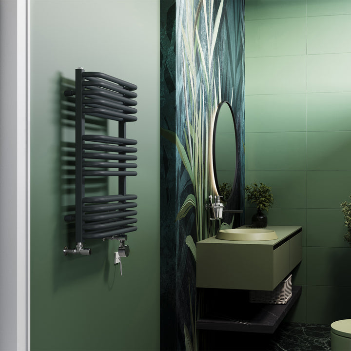 Crossmoor - Anthracite Dual Fuel Towel Rail H736mm x W500mm Thermostatic