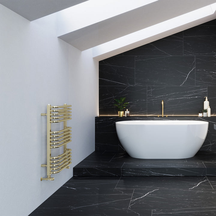 Crossmoor - Polished Gold Towel Radiator - H736mm x W500mm