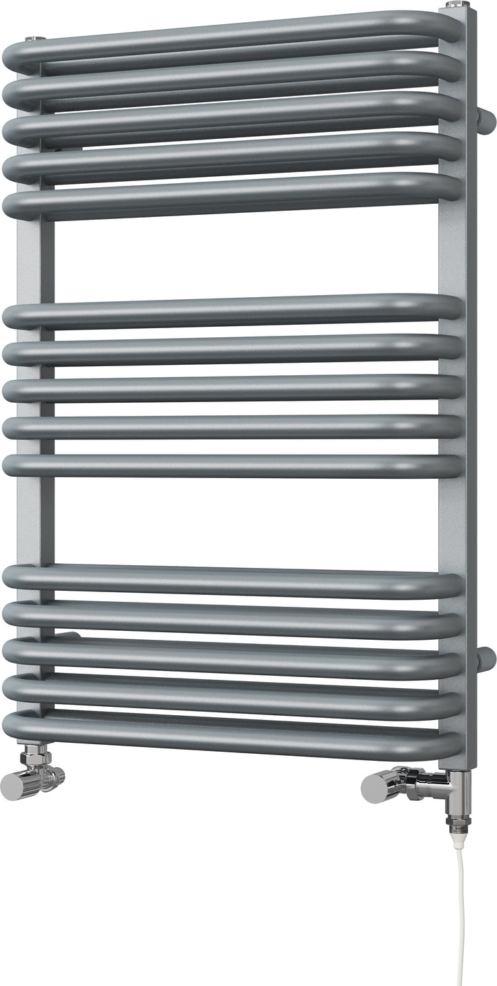 Crossmoor - Silver Dual Fuel Towel Rail H736mm x W500mm Standard