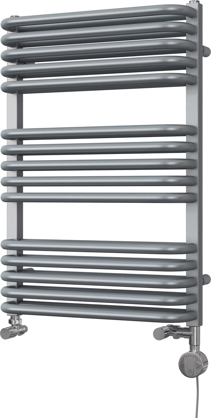 Crossmoor - Silver Dual Fuel Towel Rail H736mm x W500mm Thermostatic