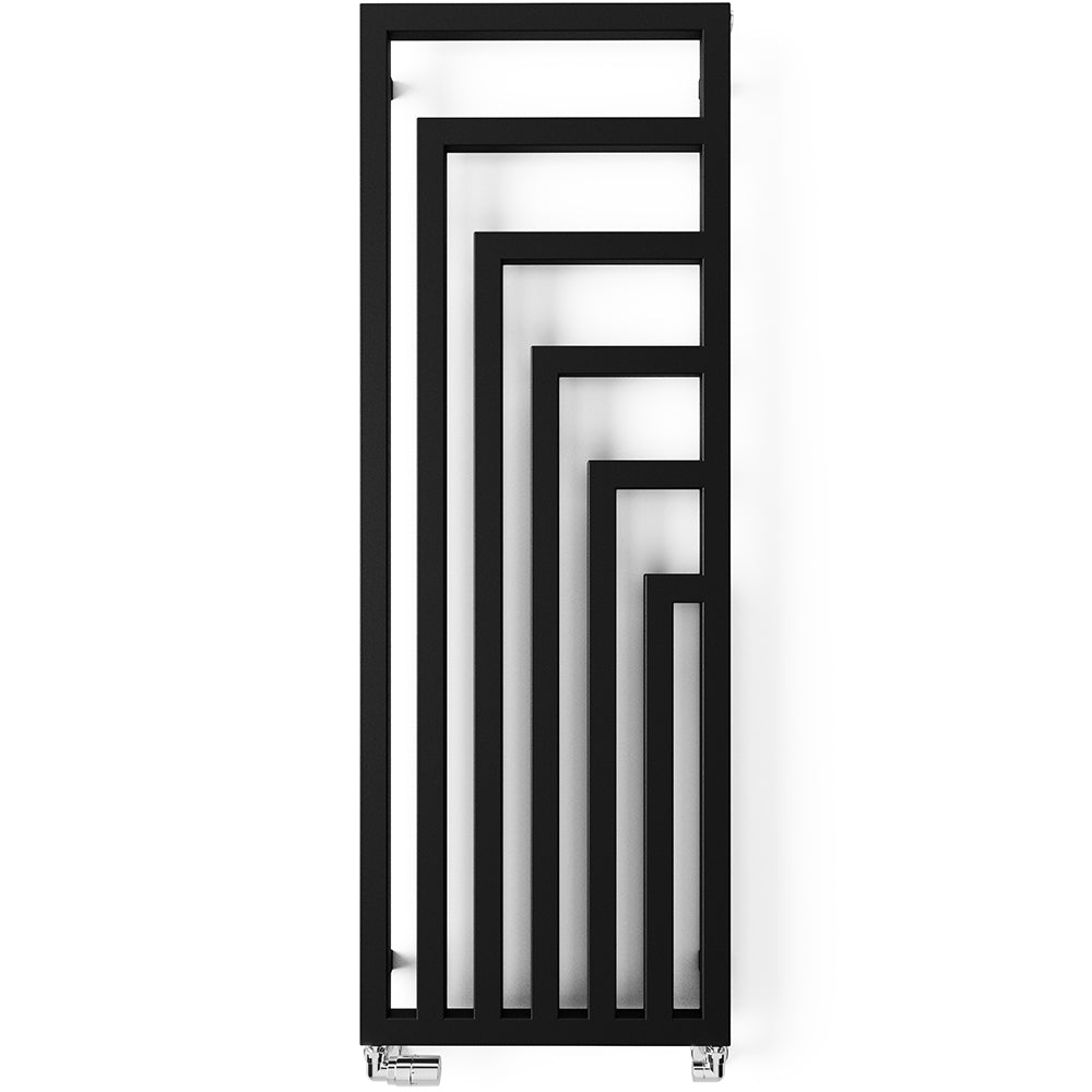 Angus - Black Vertical Radiator H1460mm x W520mm Single Panel