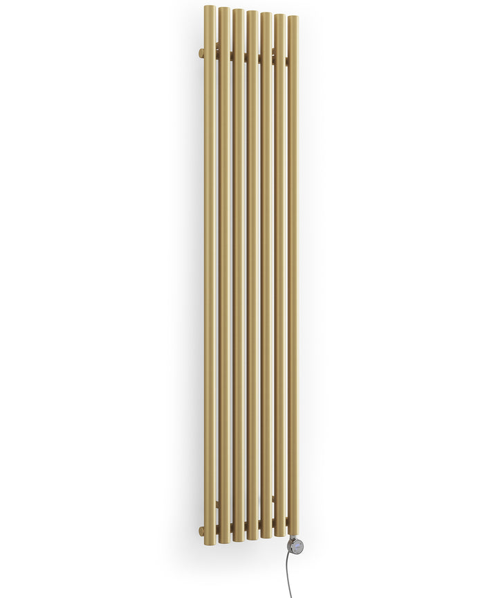 Rolo-Room - Brass Vertical Electric Radiator H1800mm x W370mm 800w Thermostatic