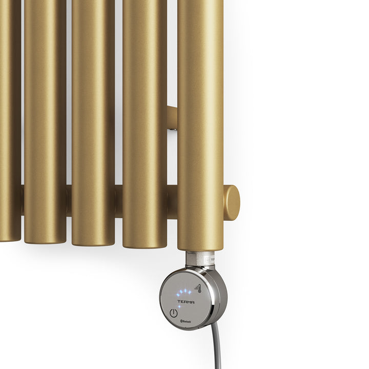 Rolo-Room - Brass Vertical Electric Radiator H1800mm x W370mm 800w Thermostatic