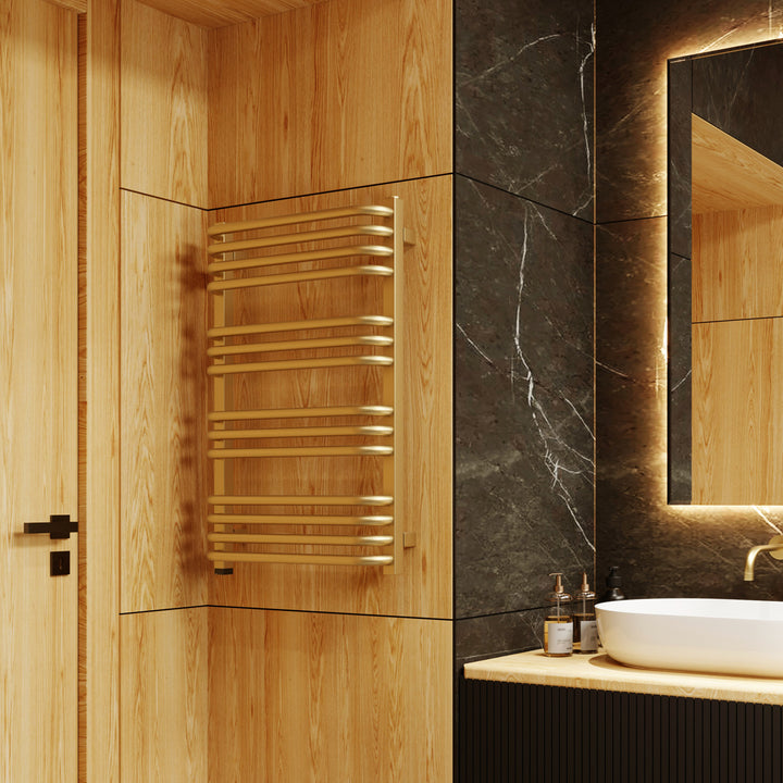 Alex One - Brass Electric Towel Rail H760mm x W500mm 400w Thermostatic