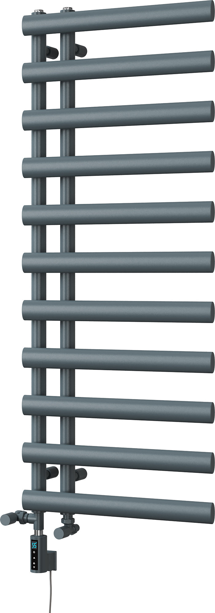 Elyan - Anthracite Dual Fuel Towel Rail H1238mm x W500mm Thermostatic WIFI