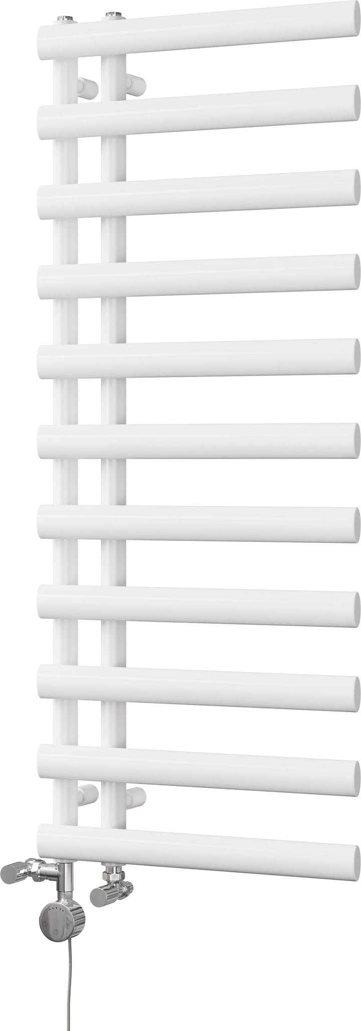 Elyan - White Dual Fuel Towel Rail H1238mm x W500mm Thermostatic