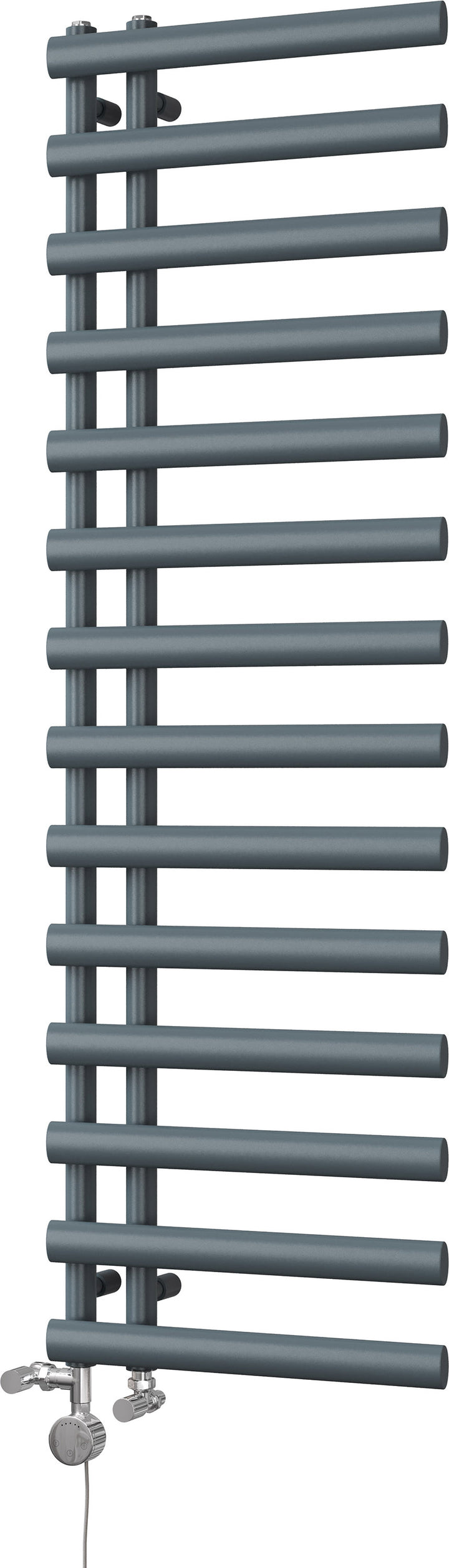 Elyan - Anthracite Dual Fuel Towel Rail H1592mm x W500mm Thermostatic