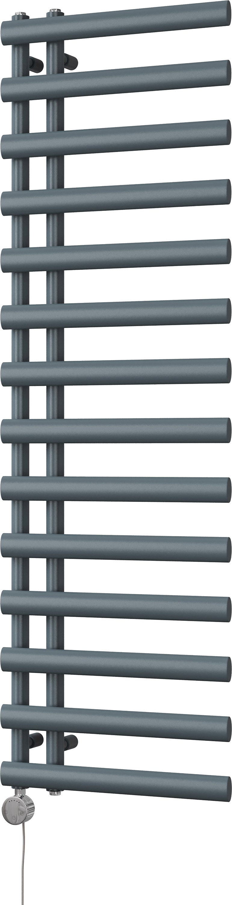 Elyan - Anthracite Electric Towel Rail H1592mm x W500mm 600w Thermostatic