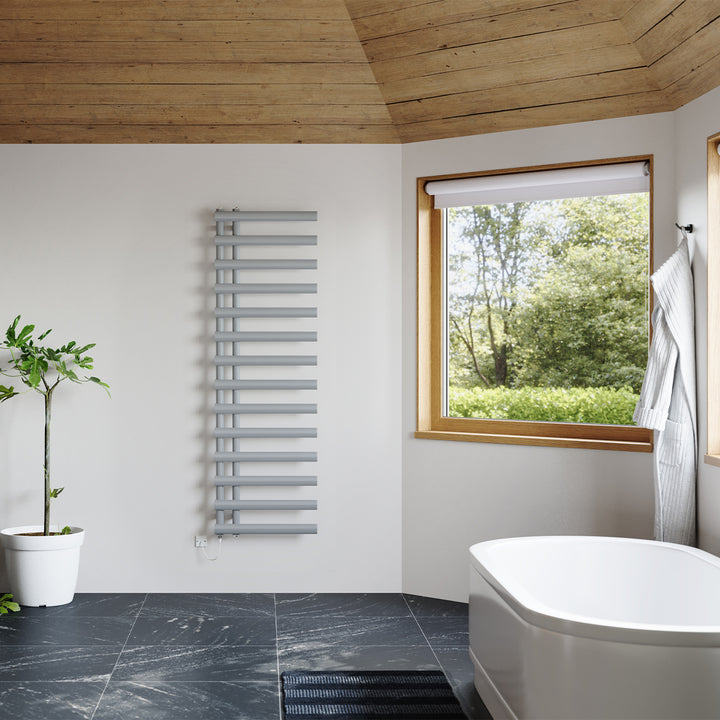 Elyan - Silver Electric Towel Rail H1592mm x W500mm 700w Standard