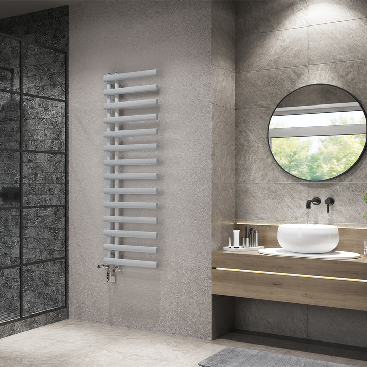Elyan - Silver Dual Fuel Towel Rail H1592mm x W500mm Thermostatic WIFI