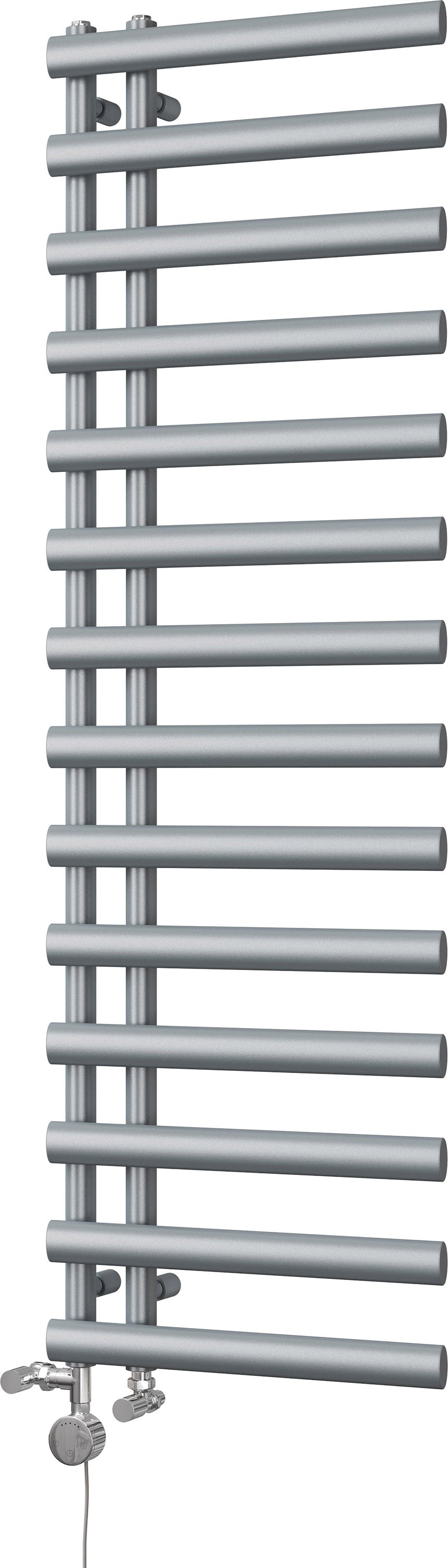 Elyan - Silver Dual Fuel Towel Rail H1592mm x W500mm Thermostatic