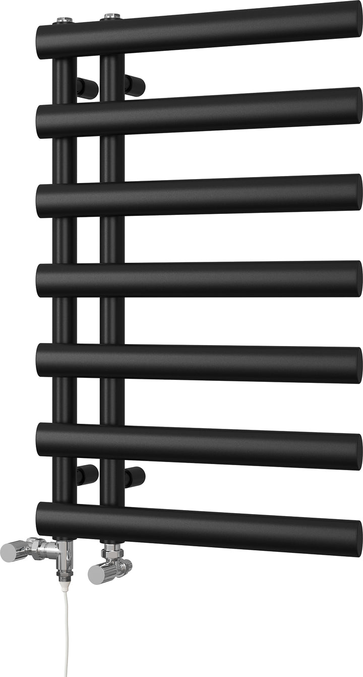 Elyan - Black Dual Fuel Towel Rail H766mm x W500mm Standard