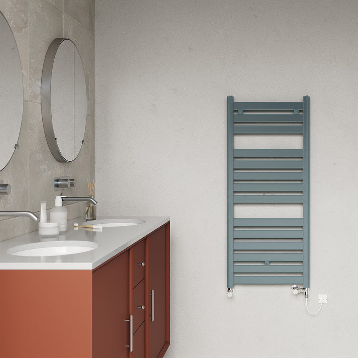 Capri - Anthracite Dual Fuel Towel Rail H1147mm x W500mm Standard - Straight