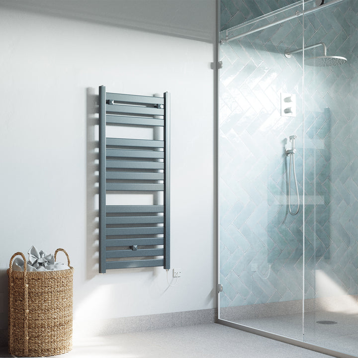Capri - Anthracite Electric Towel Rail H1147mm x W500mm Straight 400w Standard