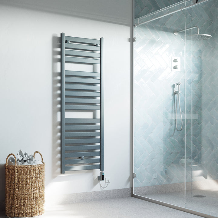 Capri - Anthracite Electric Towel Rail H1420mm x W500mm Straight 600w Thermostatic WIFI