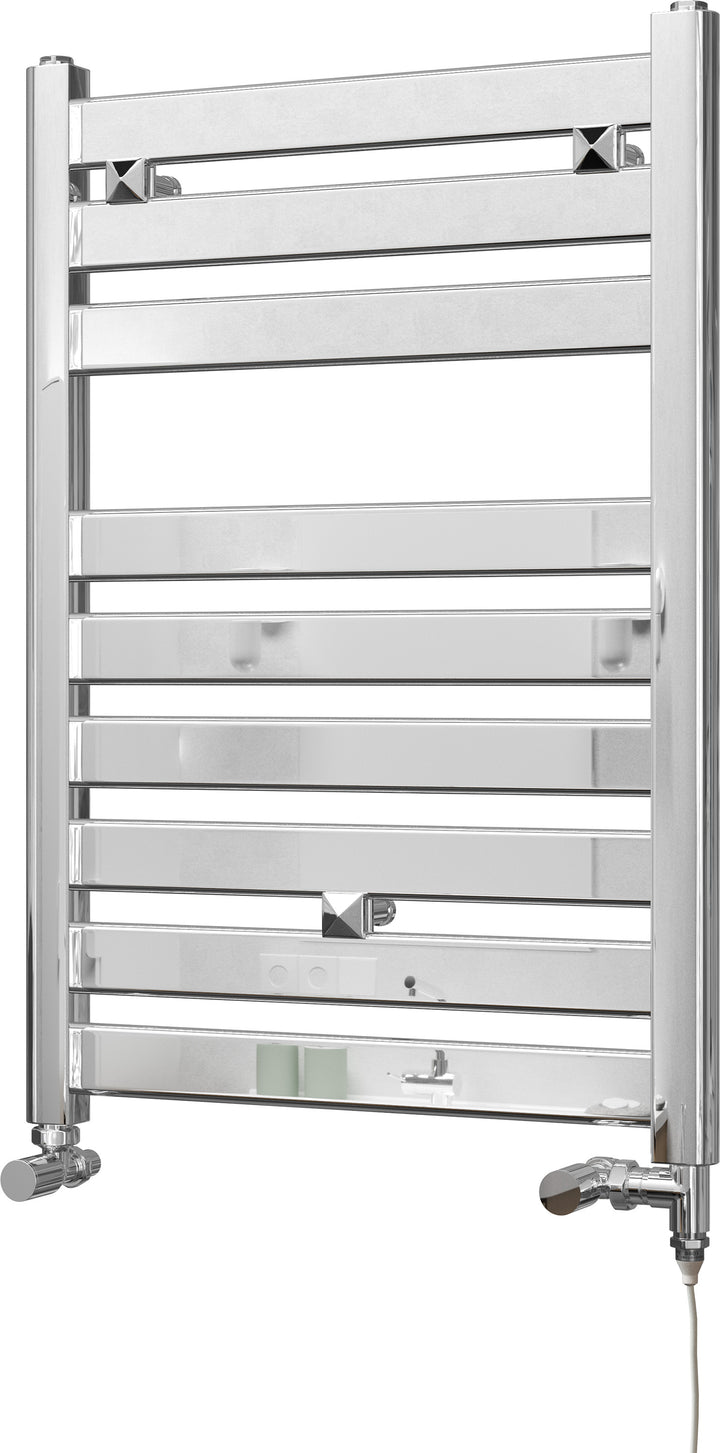 Capri - Chrome Dual Fuel Towel Rail H719mm x W500mm Standard - Straight