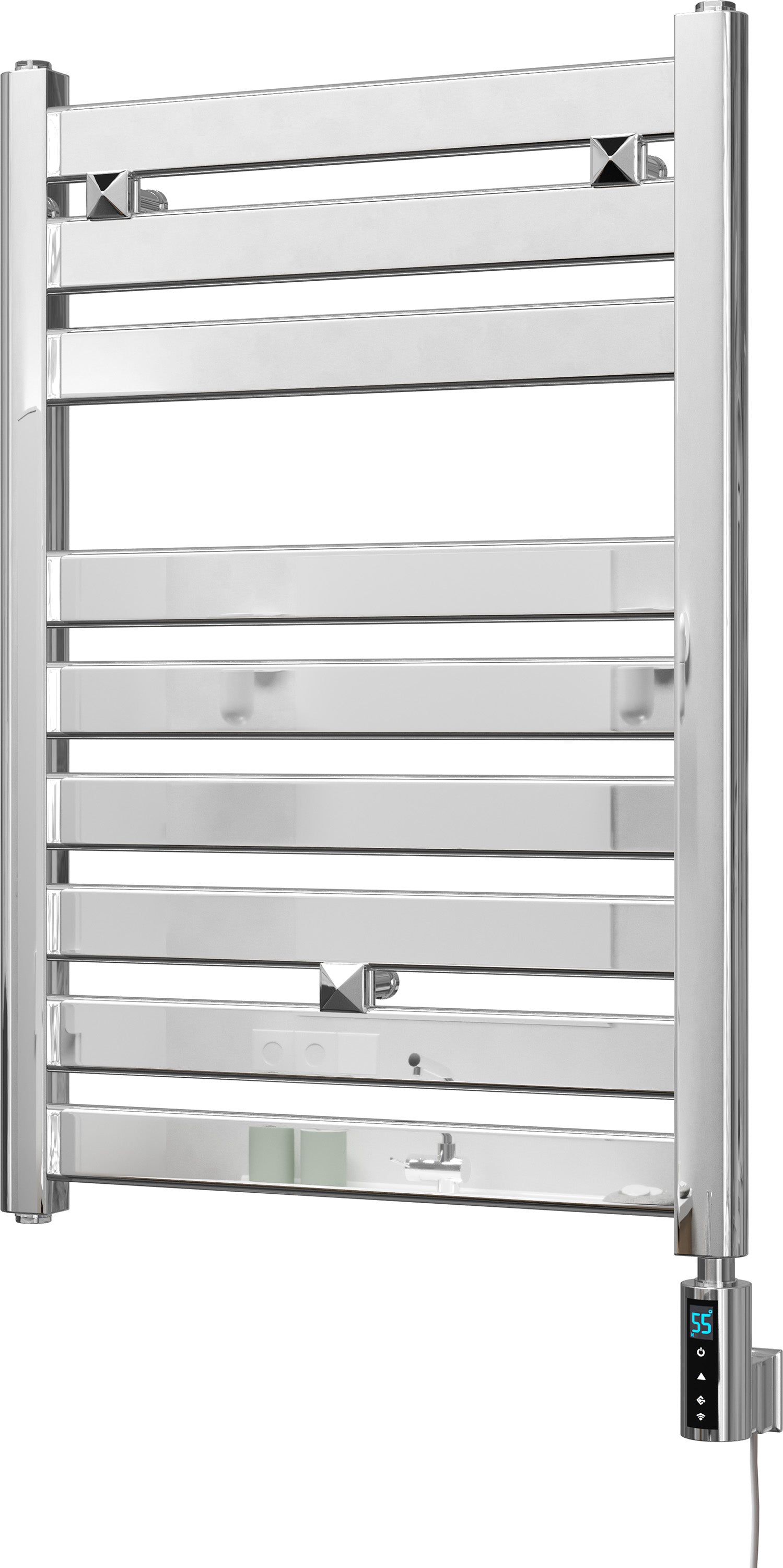Capri - Chrome Electric Towel Rail H719mm x W500mm Straight 300w Thermostatic WIFI