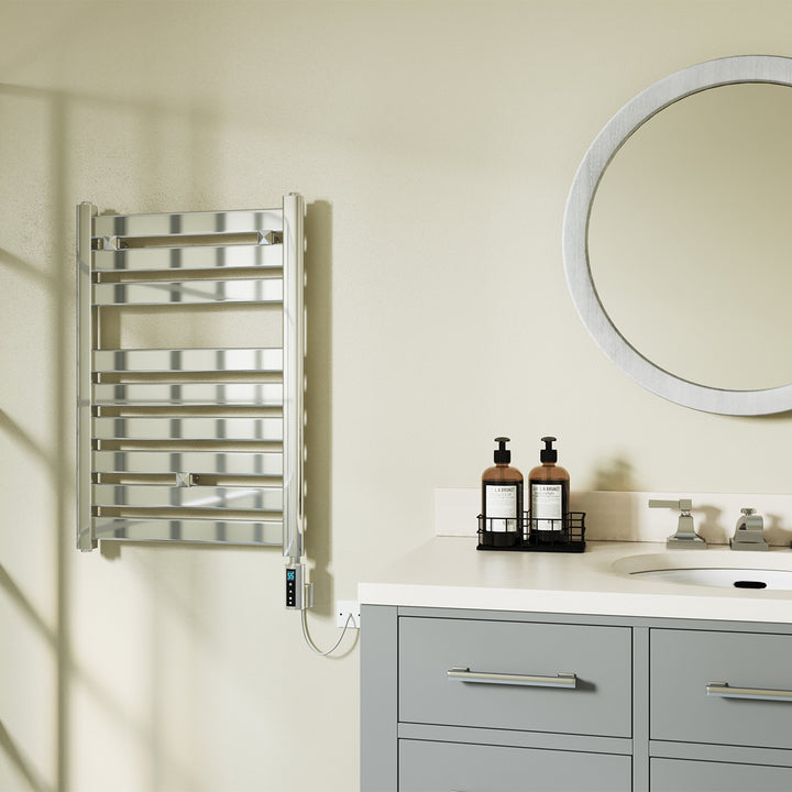 Capri - Chrome Electric Towel Rail H719mm x W500mm Straight 300w Thermostatic WIFI