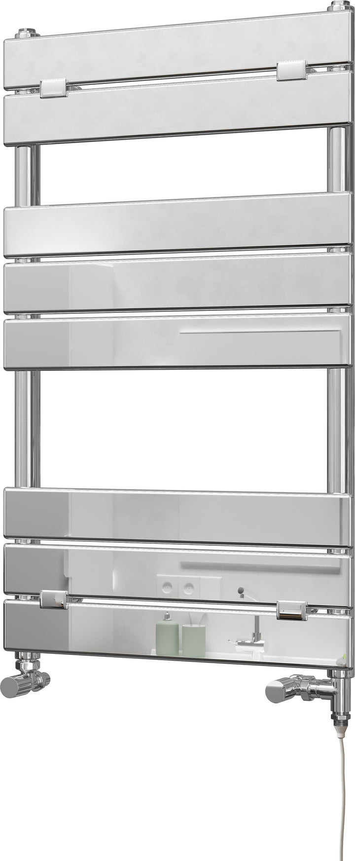 Egadi - Chrome Dual Fuel Towel Rail H840mm x W500mm Standard - Straight