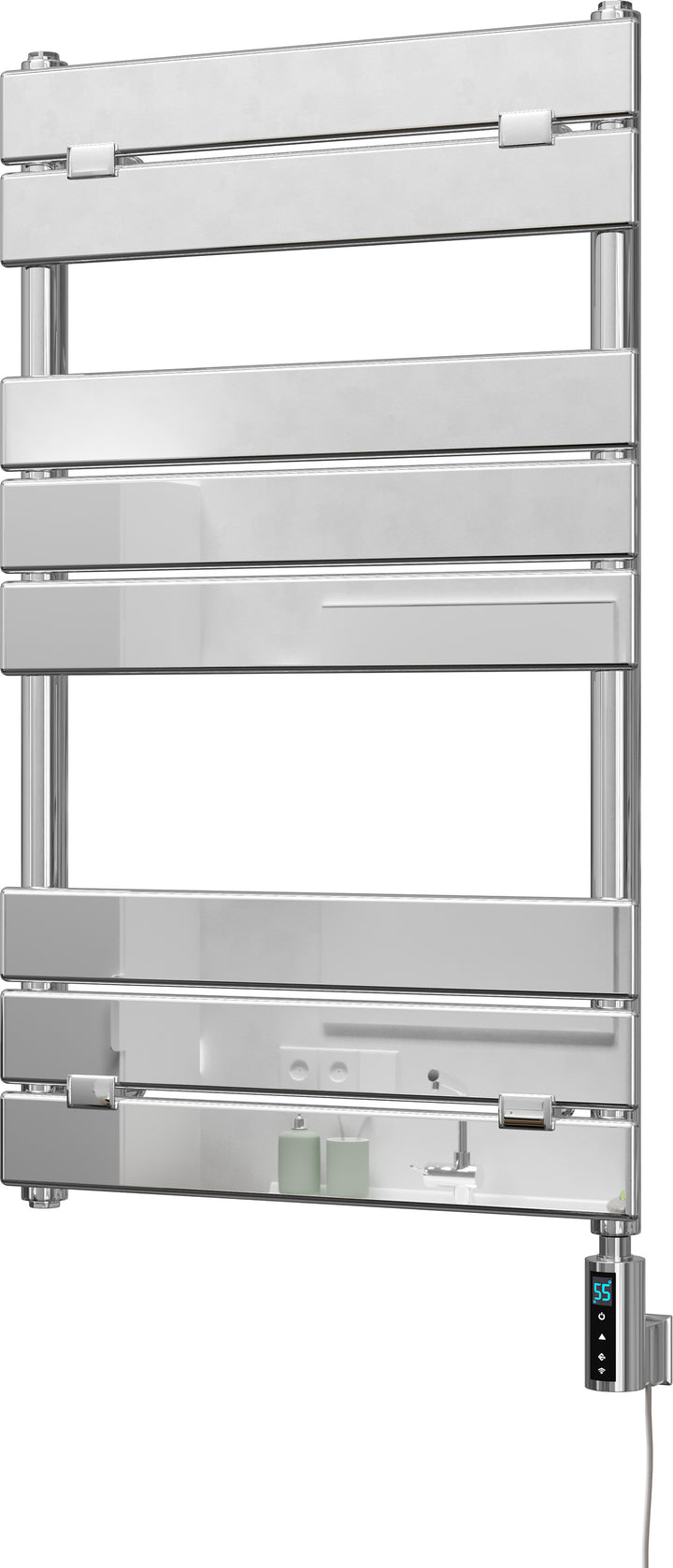 Egadi - Chrome Electric Towel Rail H840mm x W500mm 300w Thermostatic WIFI