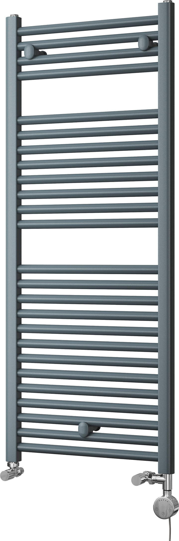 Roma - Anthracite Dual Fuel Towel Rail H1230mm x W500mm Thermostatic - Straight