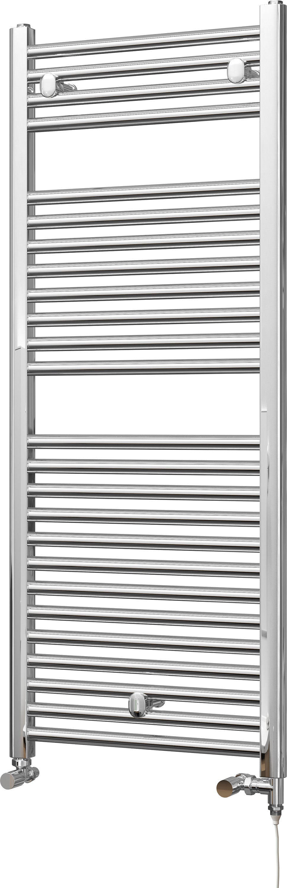 Roma - Chrome Dual Fuel Towel Rail H1230mm x W500mm Standard - Straight