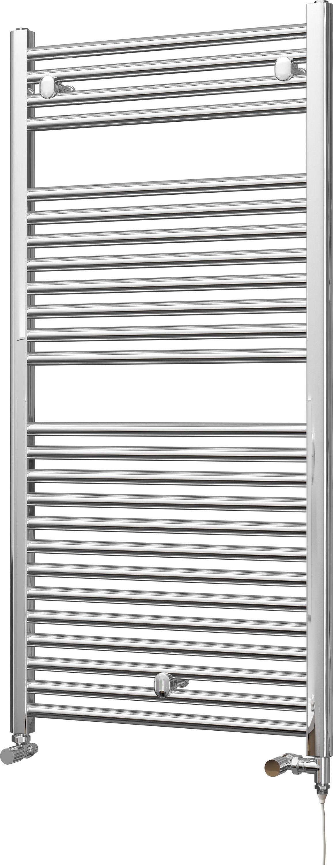 Roma - Chrome Dual Fuel Towel Rail H1230mm x W600mm Standard - Straight