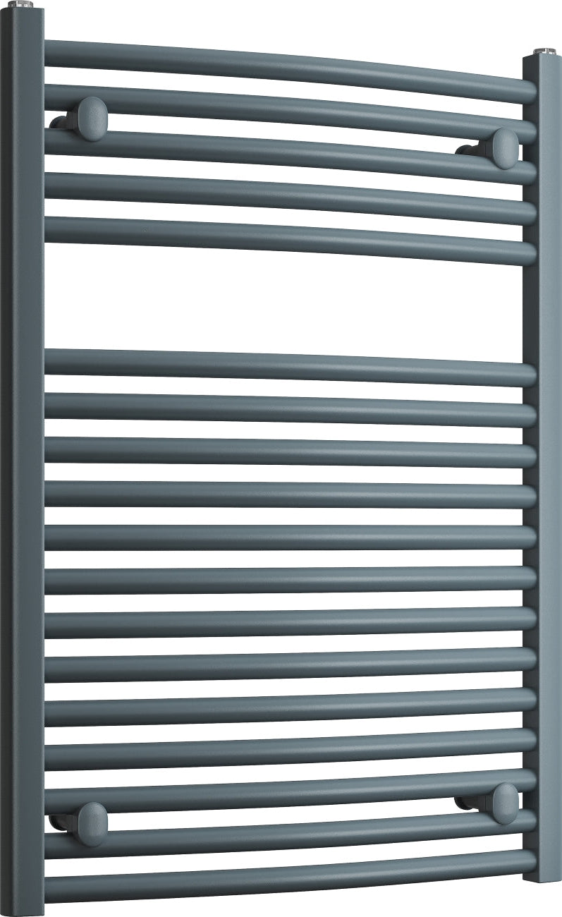 Roma - Anthracite Heated Towel Rail - H840mm x W600mm - Curved