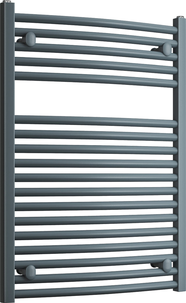 Roma - Anthracite Heated Towel Rail - H840mm x W600mm - Curved