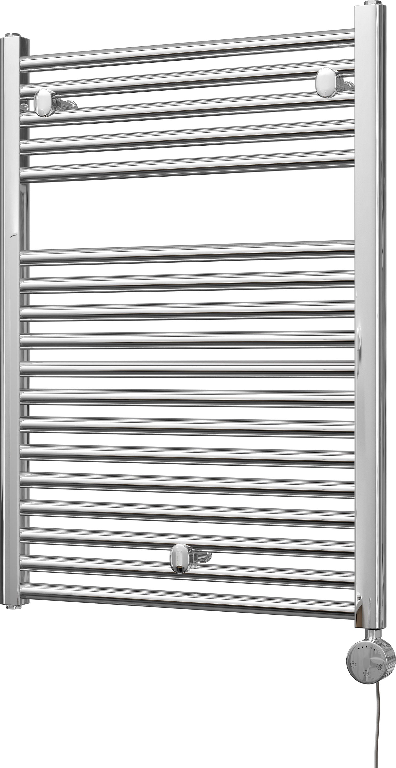 Roma - Chrome Electric Towel Rail H842mm x W600mm Straight 300w Thermostatic