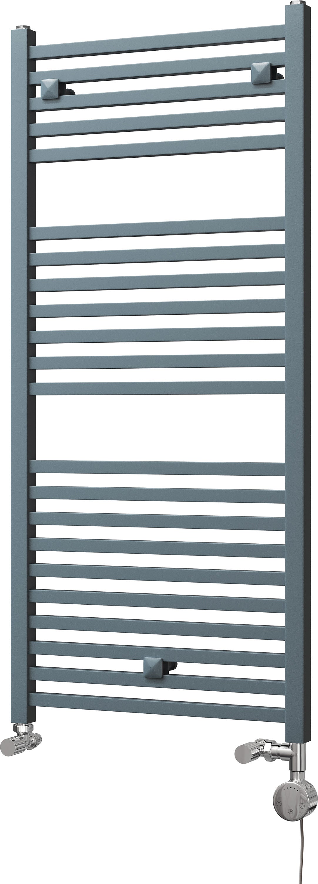 Todi - Anthracite Dual Fuel Towel Rail H1110mm x W500mm Thermostatic - Straight