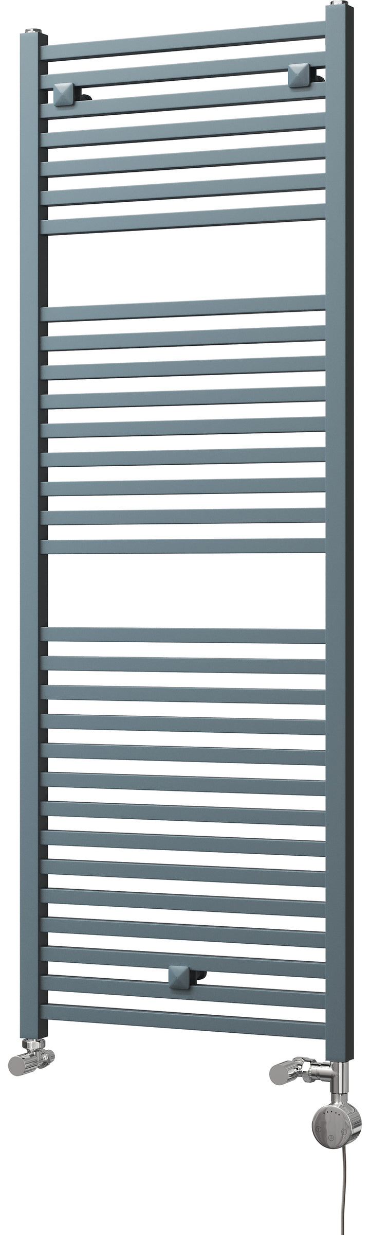Todi - Anthracite Dual Fuel Towel Rail H1420mm x W500mm Thermostatic - Straight