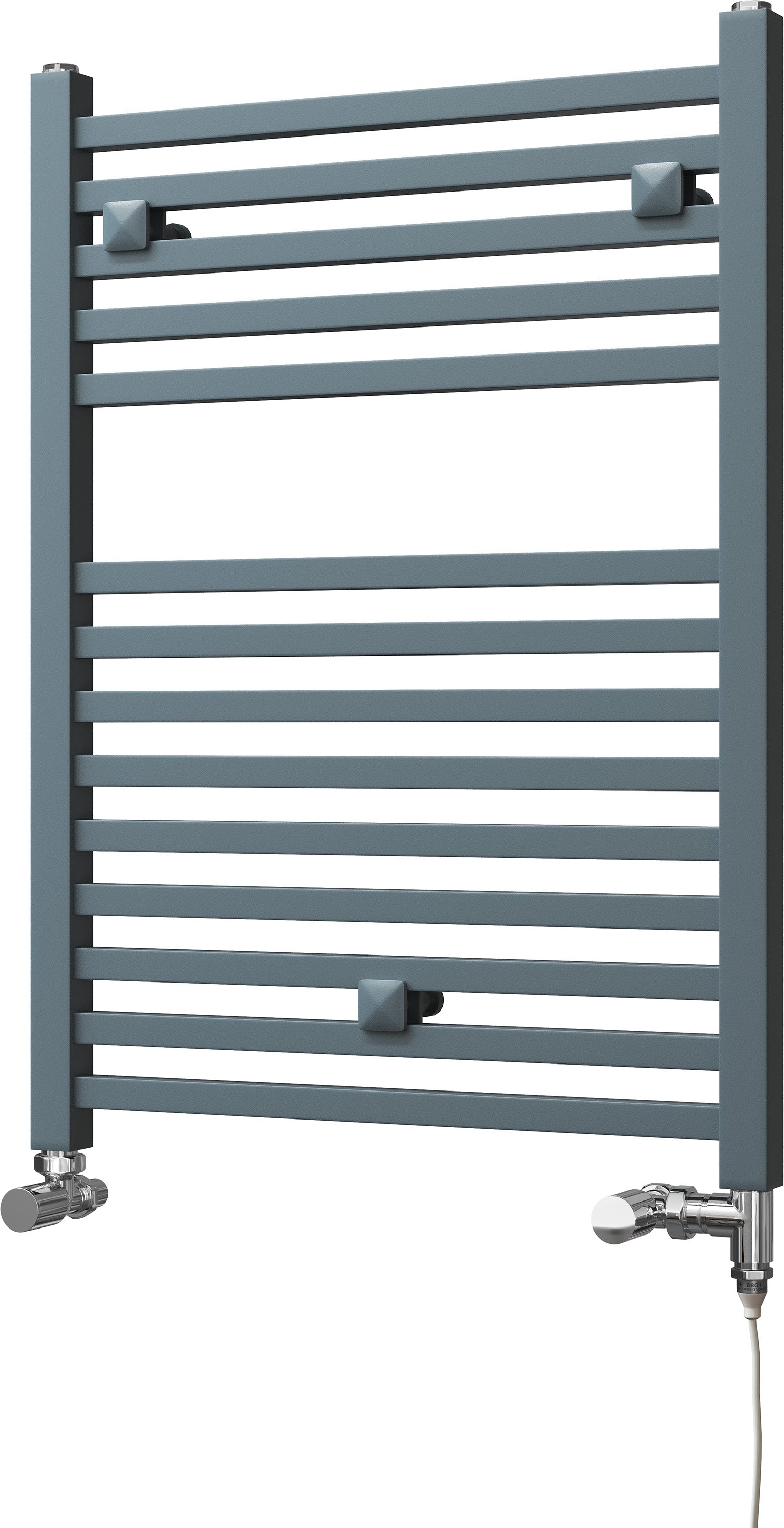 Todi - Anthracite Dual Fuel Towel Rail H690mm x W500mm Standard - Straight
