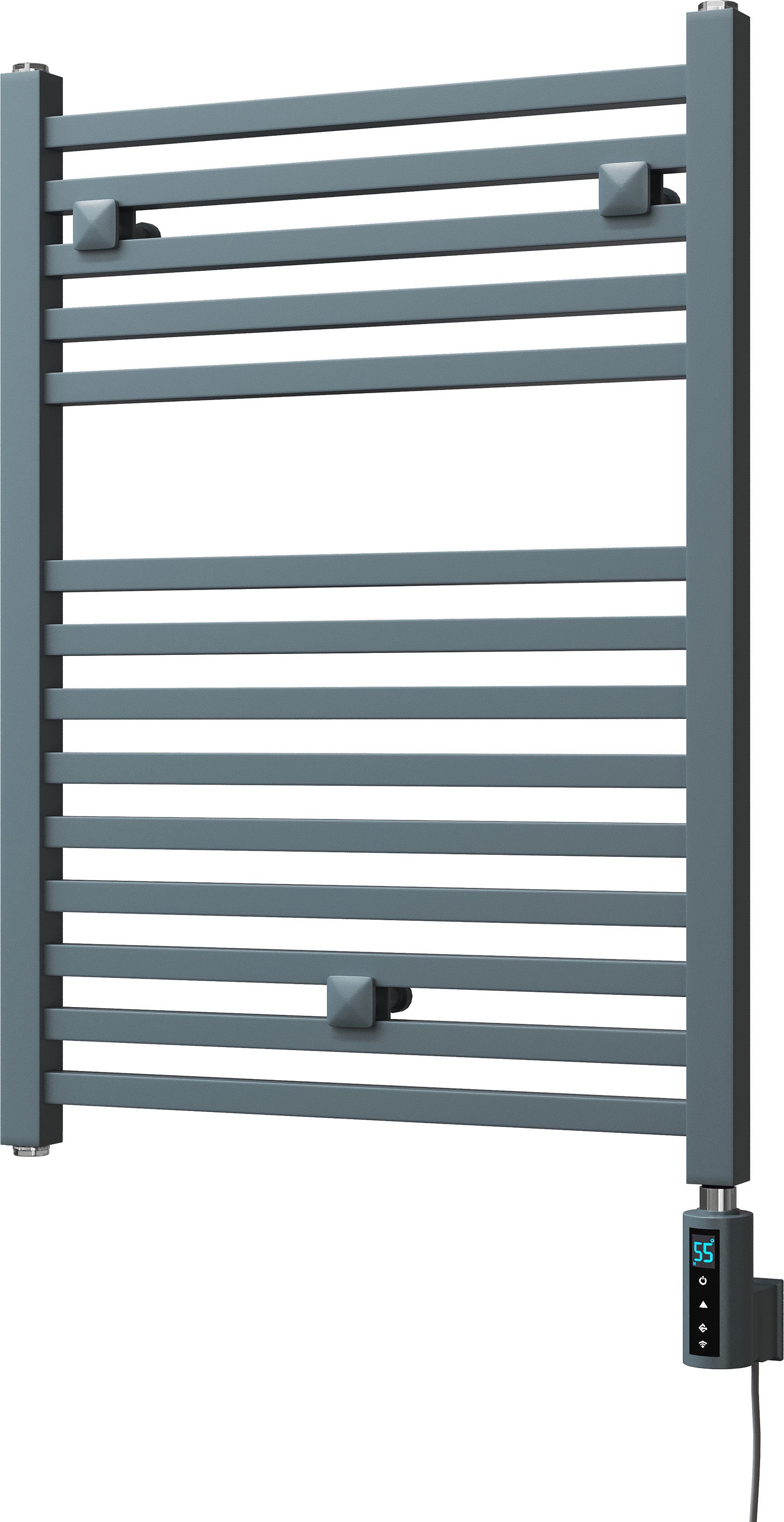 Todi - Anthracite Electric Towel Rail H690mm x W500mm Straight 300w Thermostatic WIFI