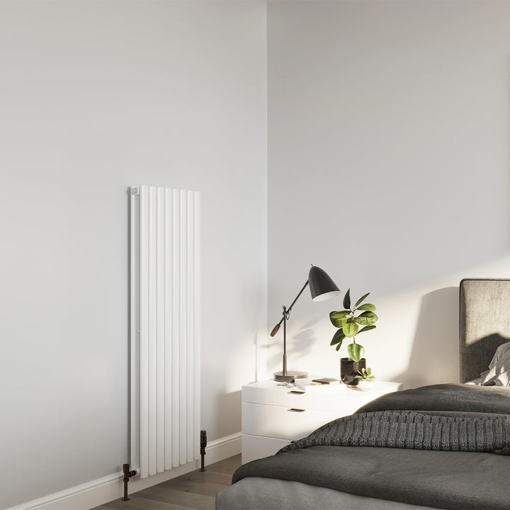 Omeara - White Designer Radiator H1400mm x W464mm Double Panel - Feet Included