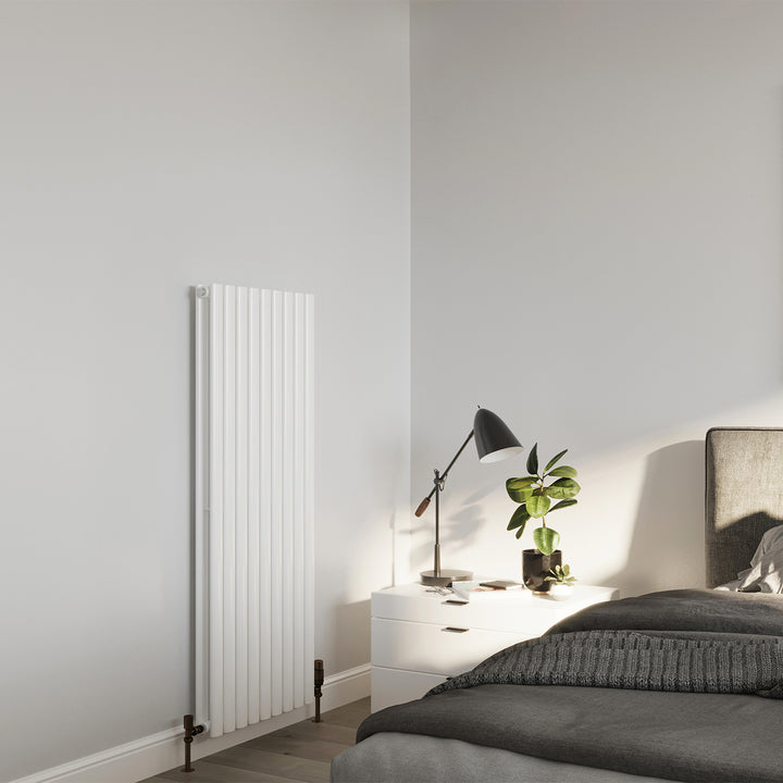 Omeara - White Designer Radiator H1400mm x W522mm Double Panel - Feet Included