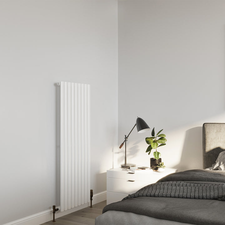 Omeara - White Designer Radiator H1400mm x W522mm Single Panel - Feet Included