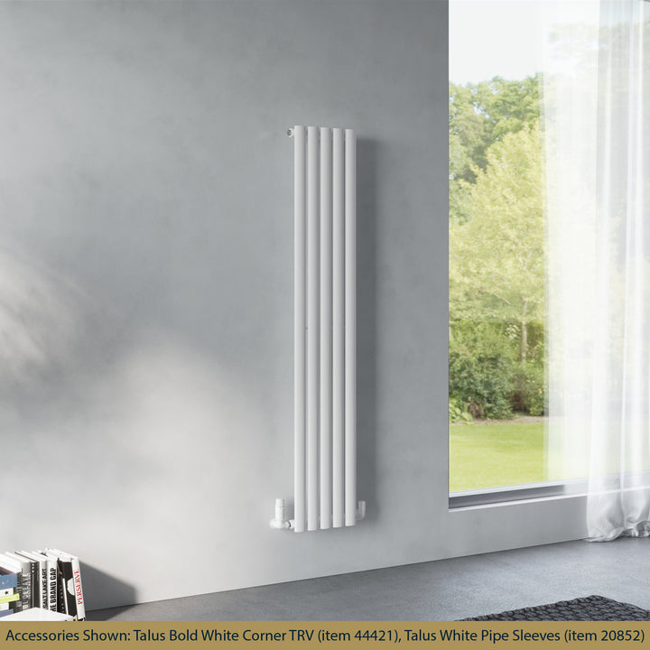Omeara - White Designer Radiator H1600mm x W290mm Single Panel - Feet Included