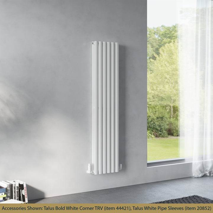 Omeara - White Designer Radiator H1600mm x W348mm Double Panel - Feet Included