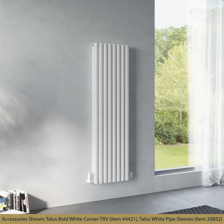 Omeara - White Designer Radiator H1600mm x W464mm Double Panel - Feet Included